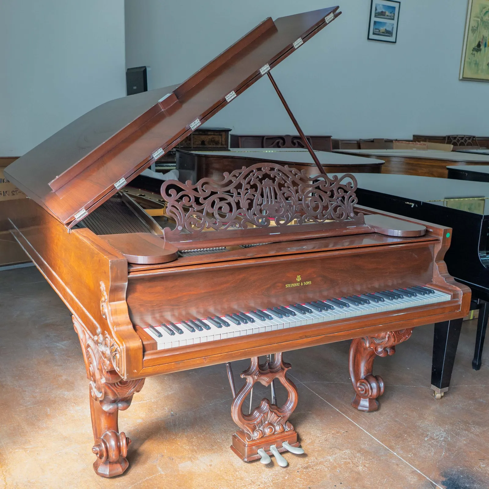 1875 steinway sons model d concert grand piano victorian art case