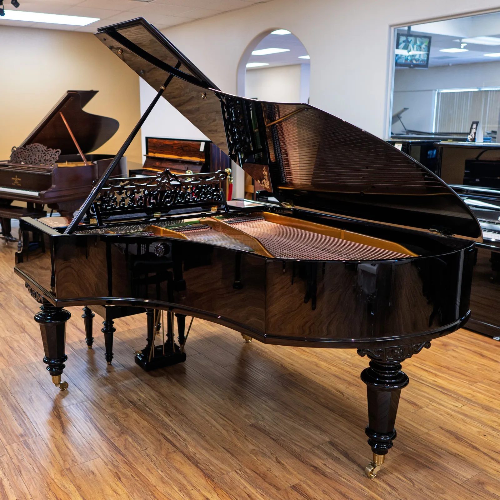 1883 c bechstein model b grand piano w inlay