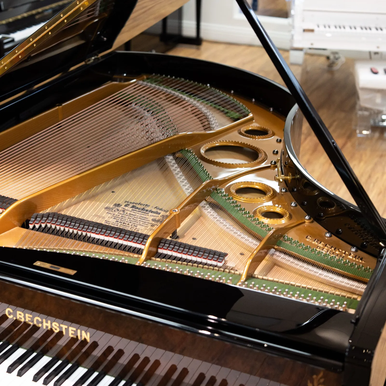 1883 c bechstein model b grand piano w inlay