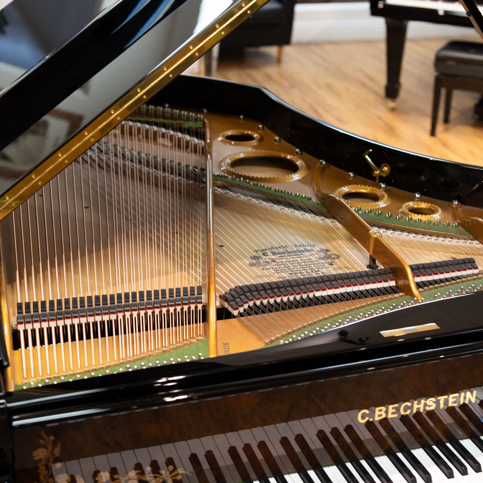 1883 c bechstein model b grand piano w inlay