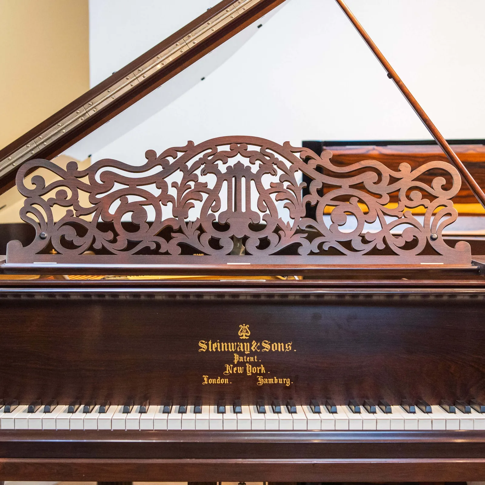 1883 steinway sons model b victorian art case grand piano rosewood satin