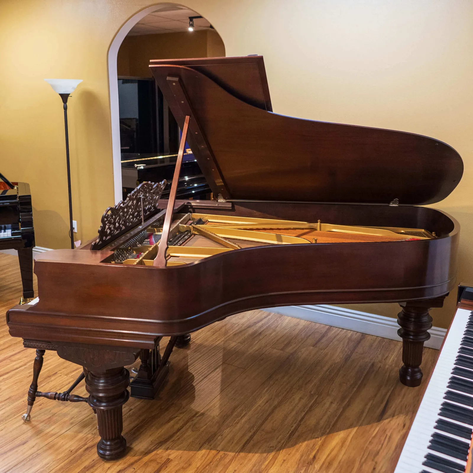 1883 steinway sons model b victorian art case grand piano rosewood satin