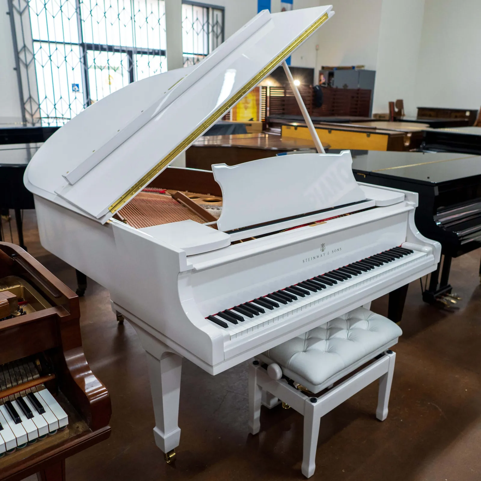 1910 steinway sons model o grand piano white polish