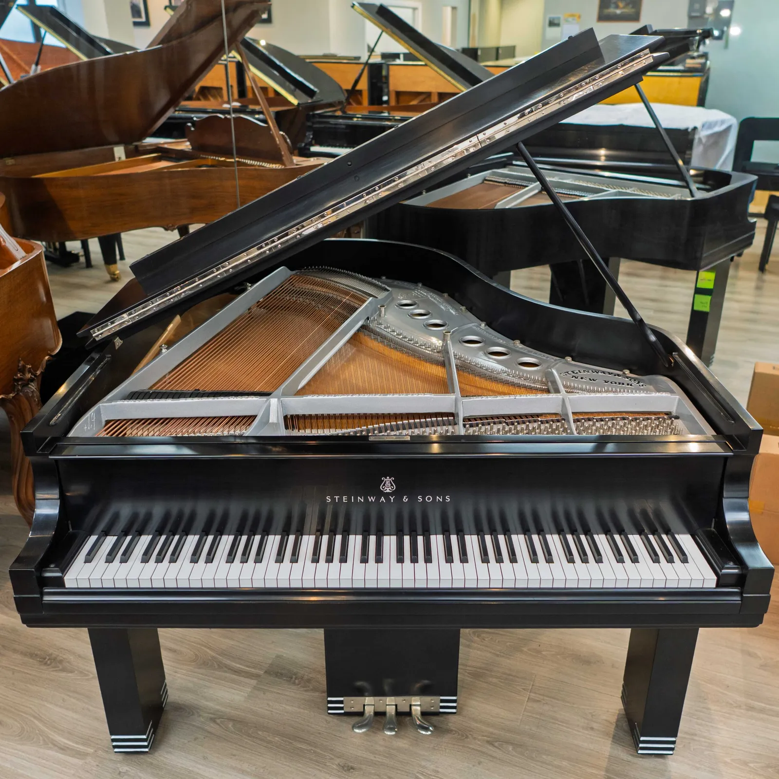 1918 art deco steinway sons model m ebony satin