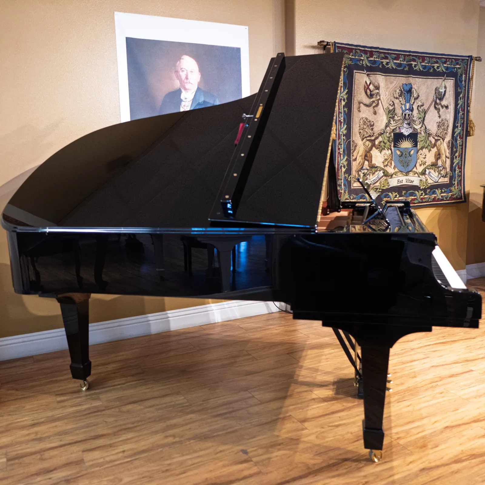 1970 steinway sons model b semi concert grand piano ebony polish