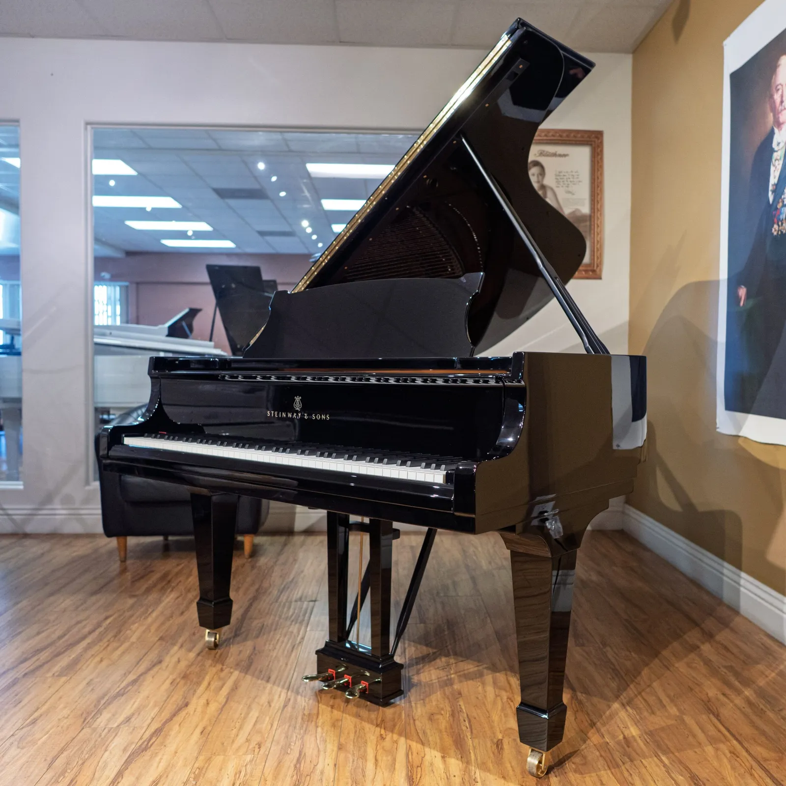 1970 steinway sons model b semi concert grand piano ebony polish
