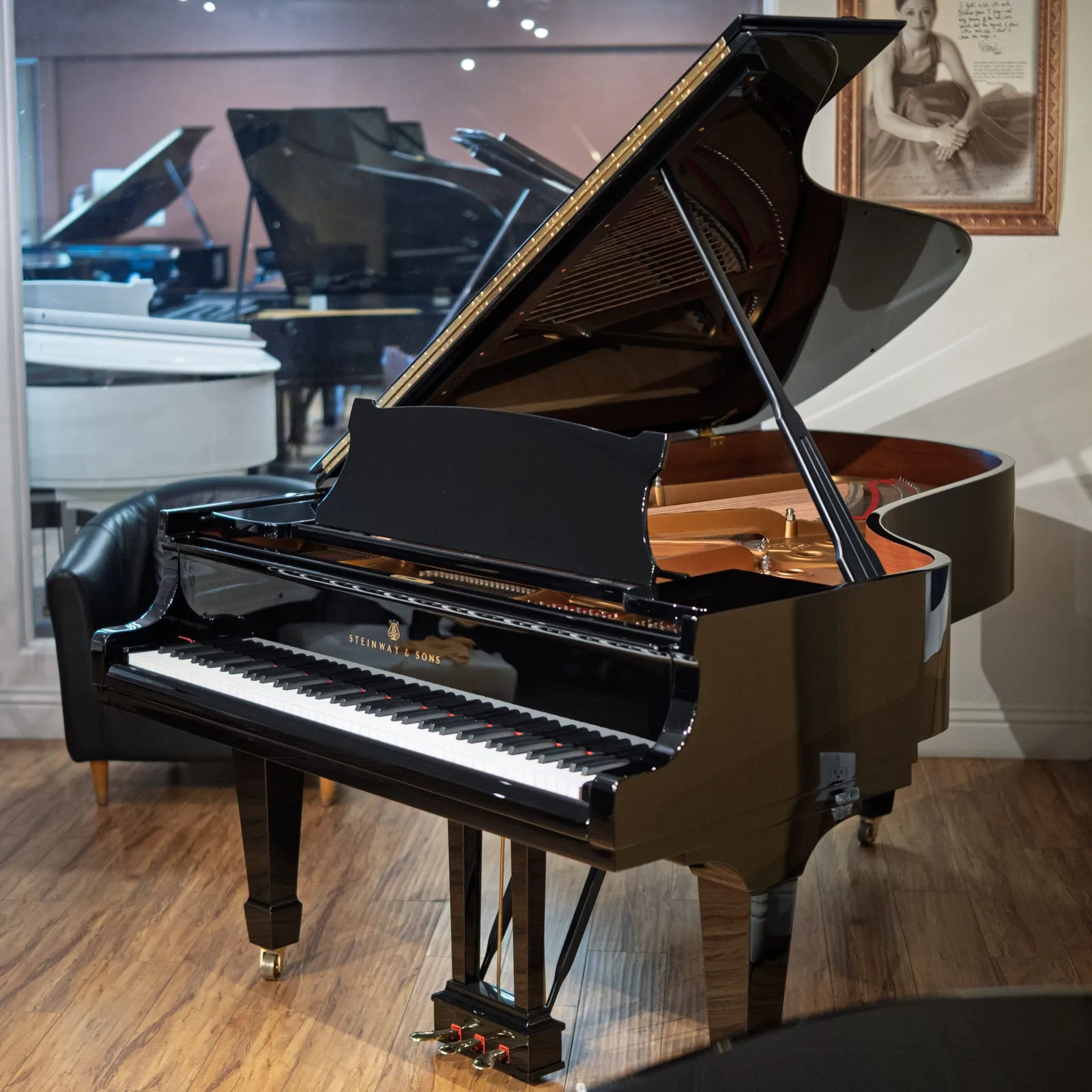1970 steinway sons model b semi concert grand piano ebony polish