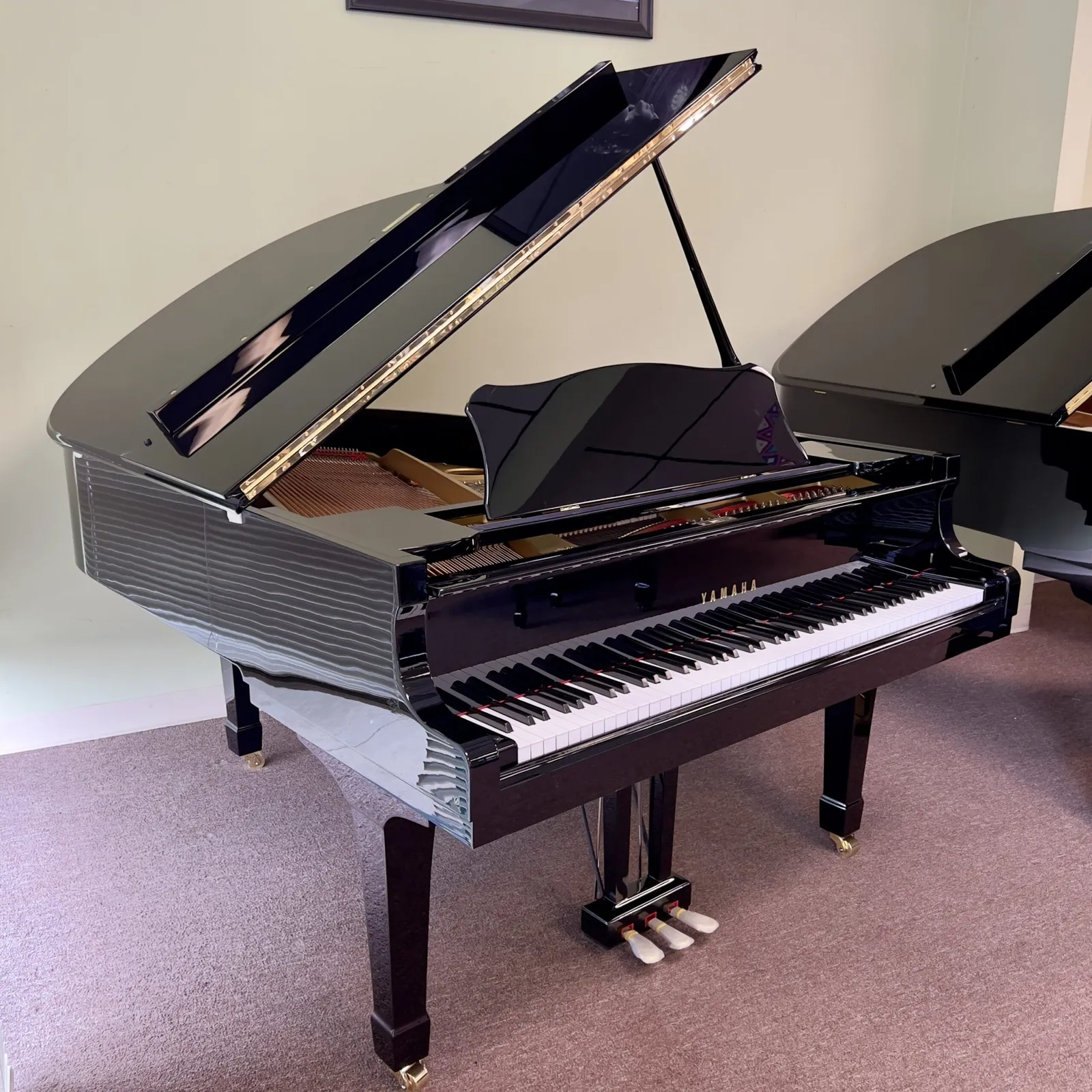 1977 yamaha c3 grand piano ebony polish