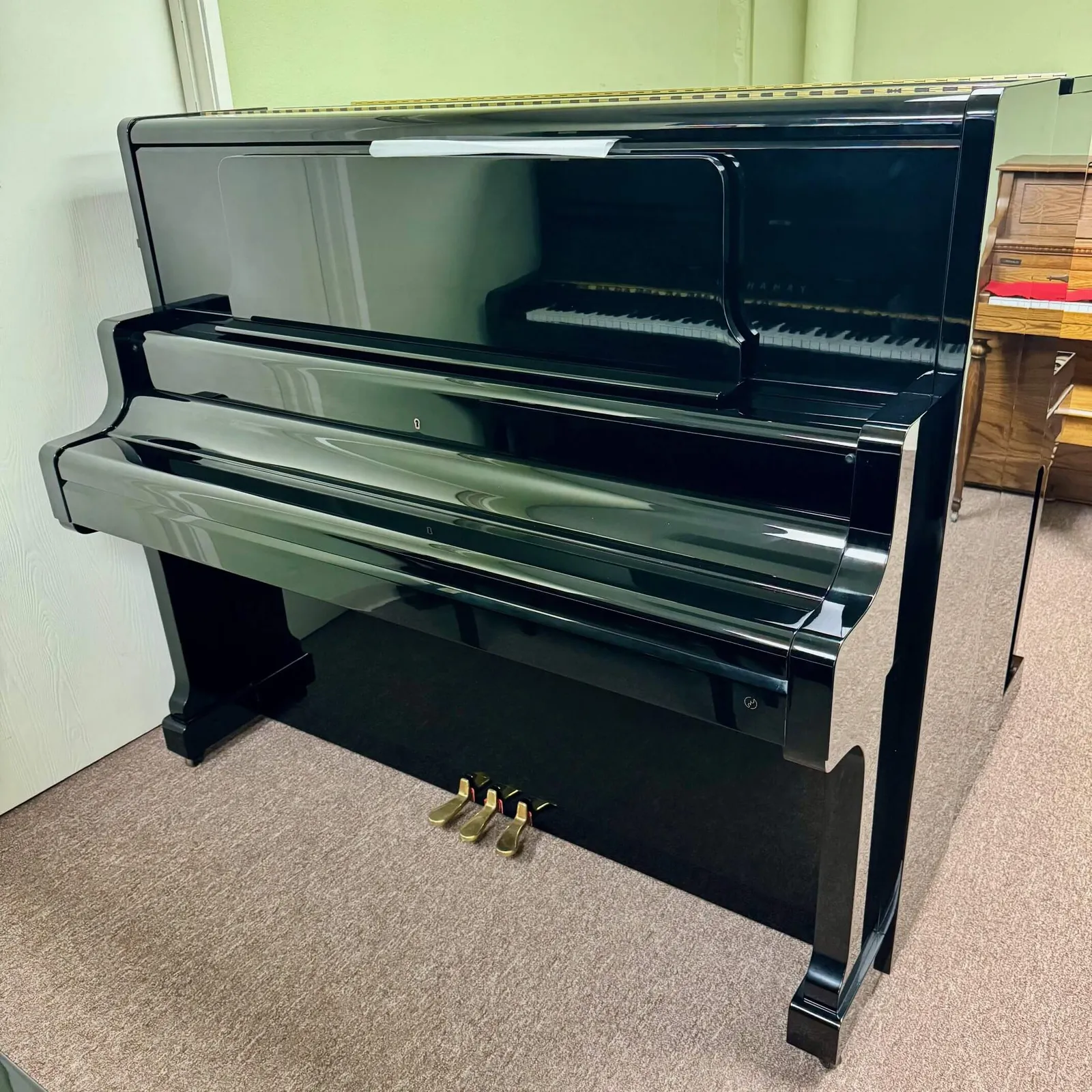 1981 kawai us 50 upright piano ebony polish