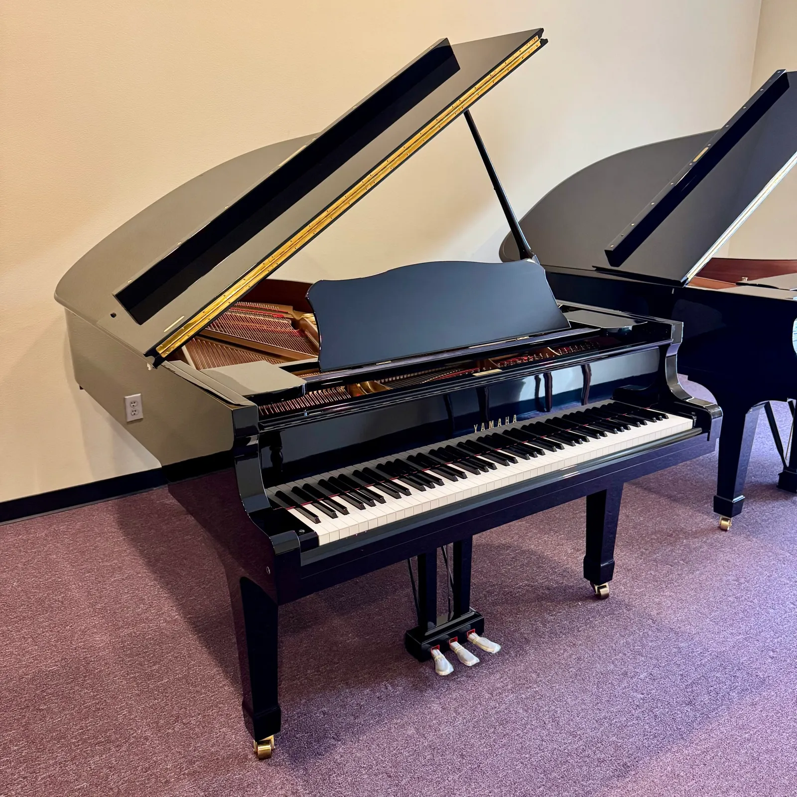 1989 yamaha c5 grand piano ebony polish