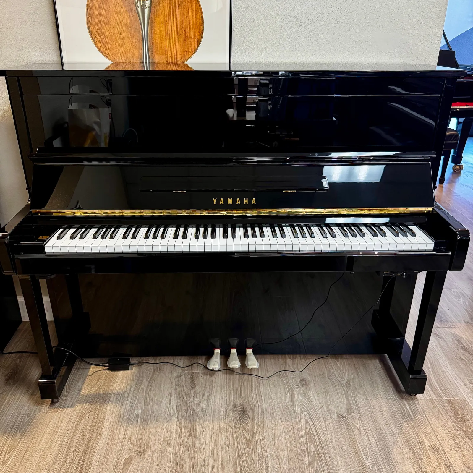 1990 Yamaha SX100 Upright Piano w/ Silent System Black Polish