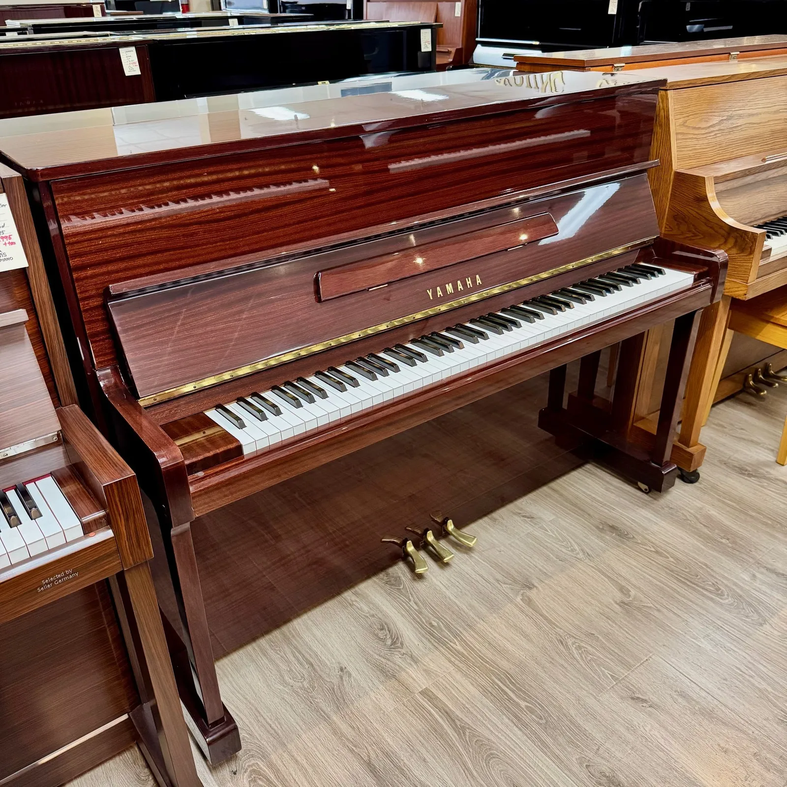 1998 yamaha p116t upright piano mahogany polish