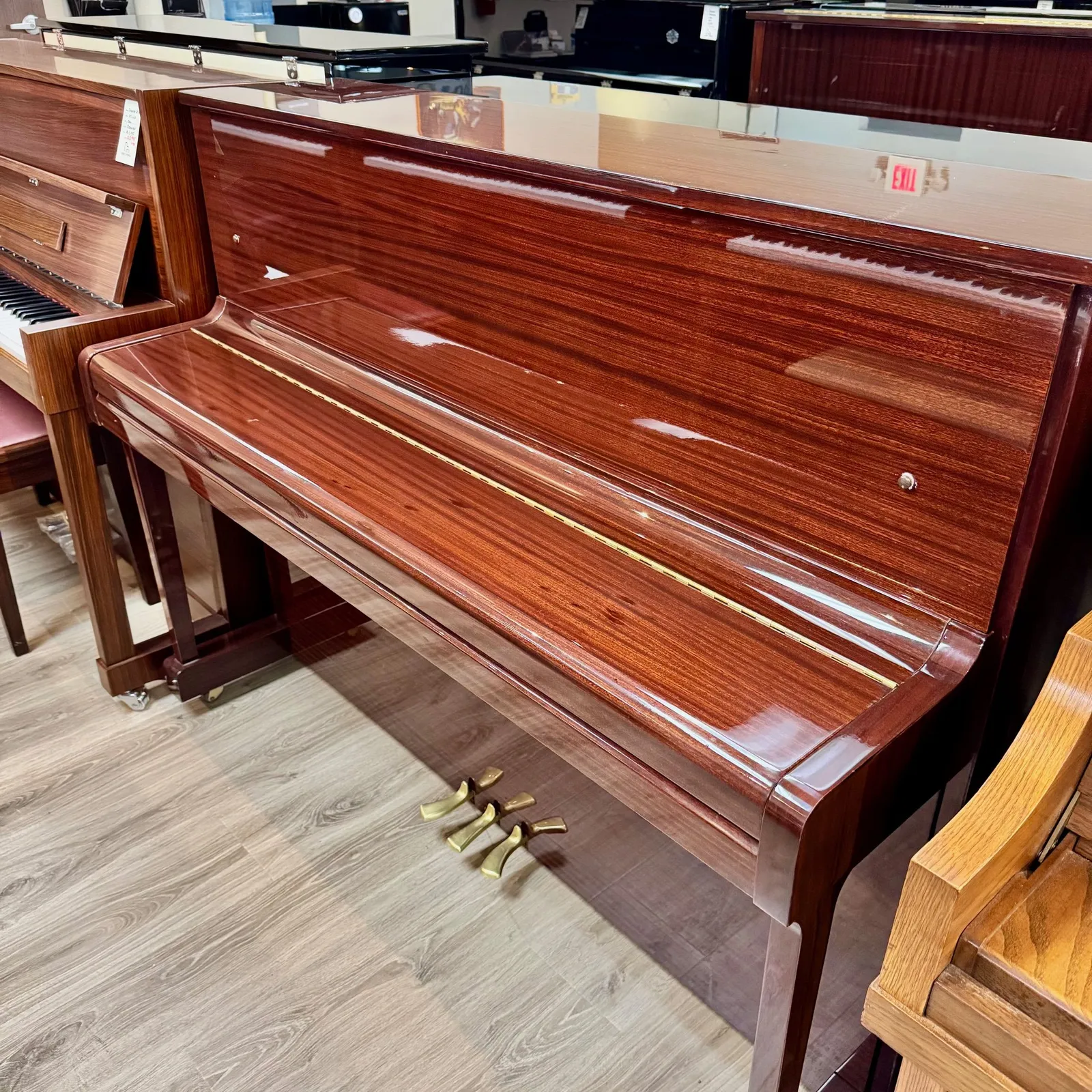 1998 yamaha p116t upright piano mahogany polish