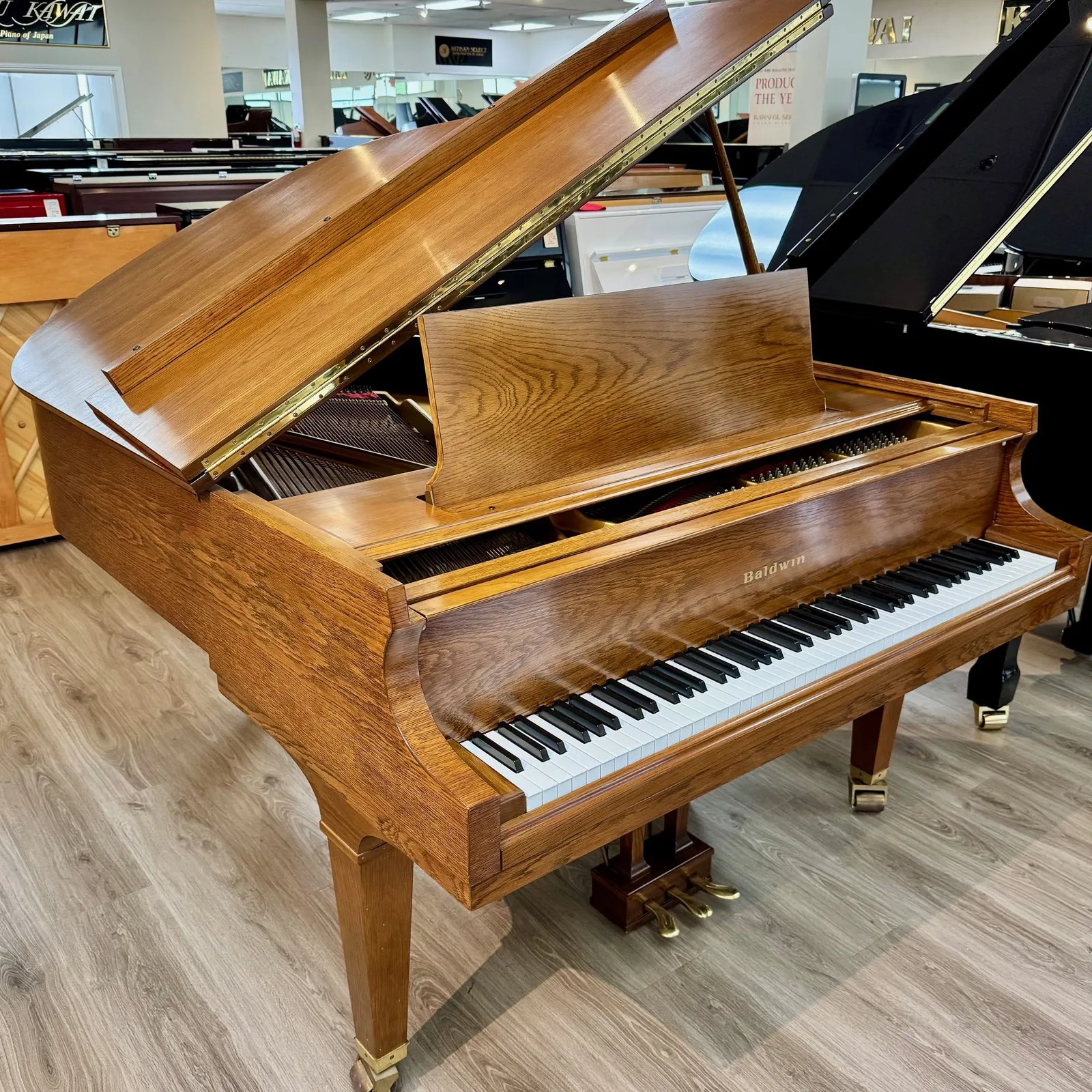 baldwin model r grand piano oak finish