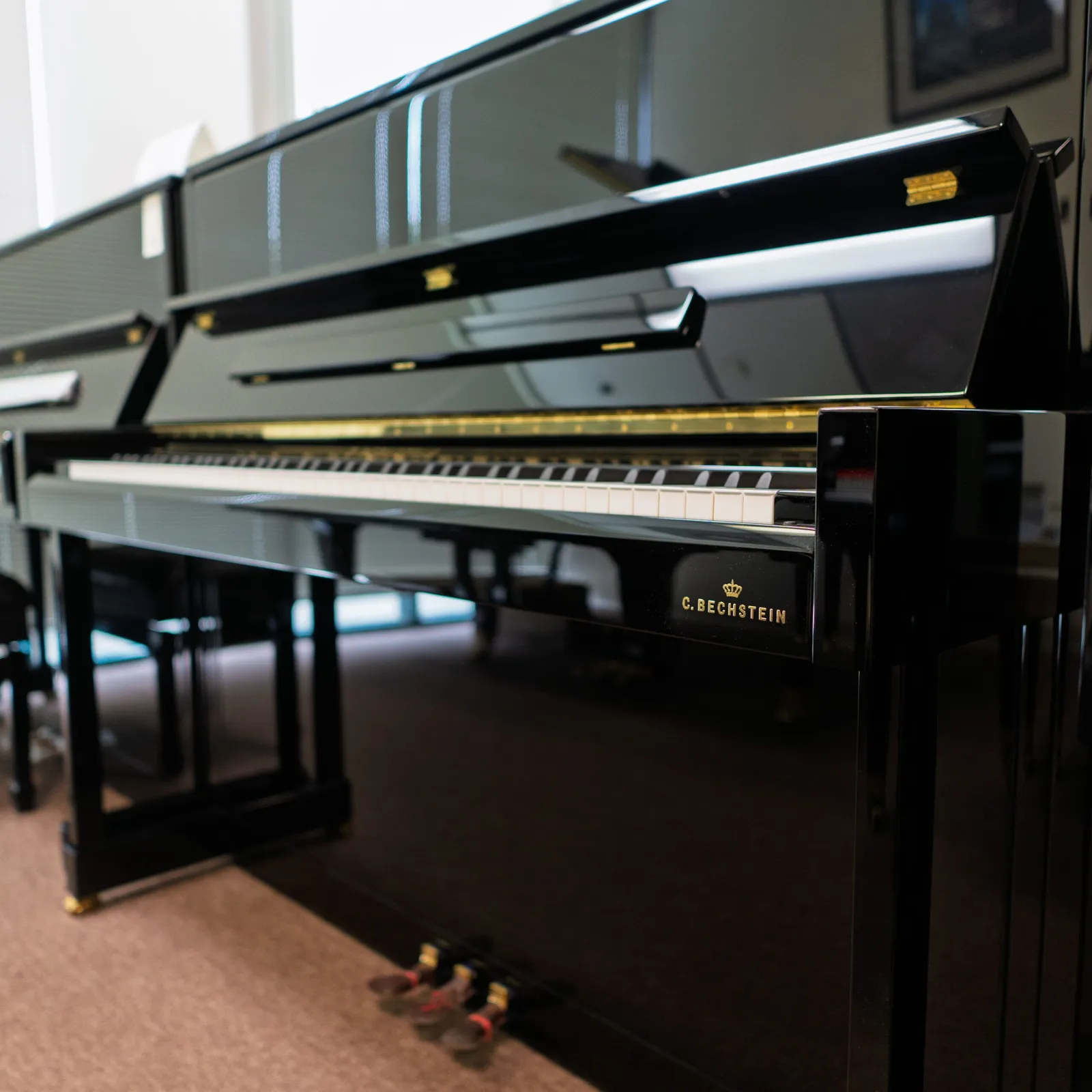 c bechstein academy a6 upright piano ebony polish
