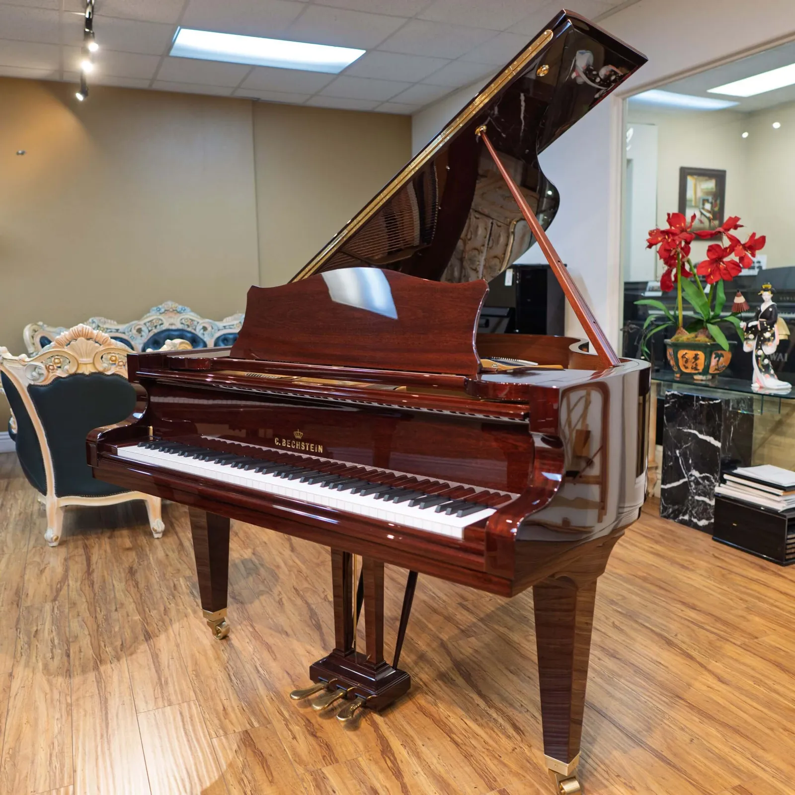 c bechstein concert l 167 baby grand piano mahogany polish