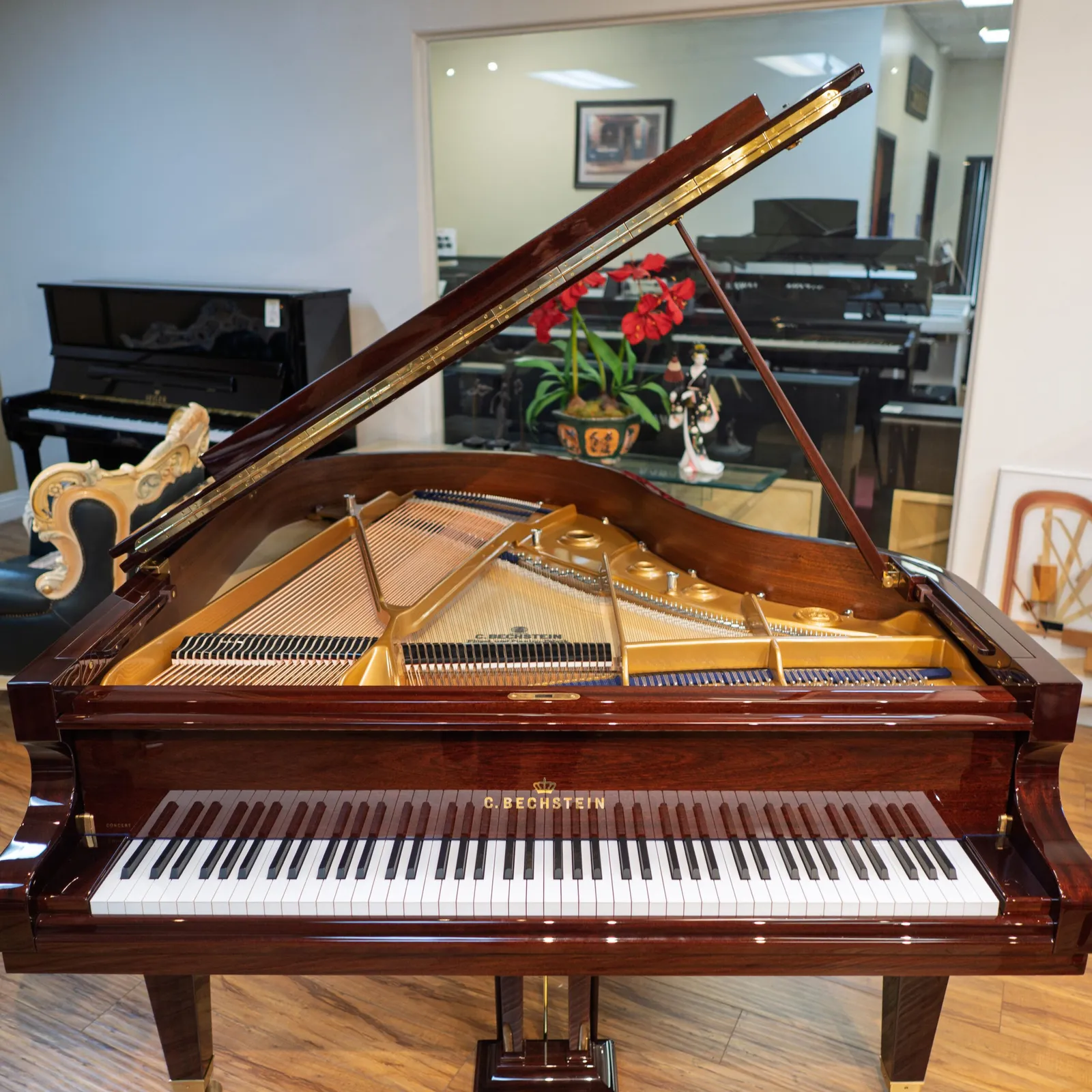 c bechstein concert l 167 baby grand piano mahogany polish