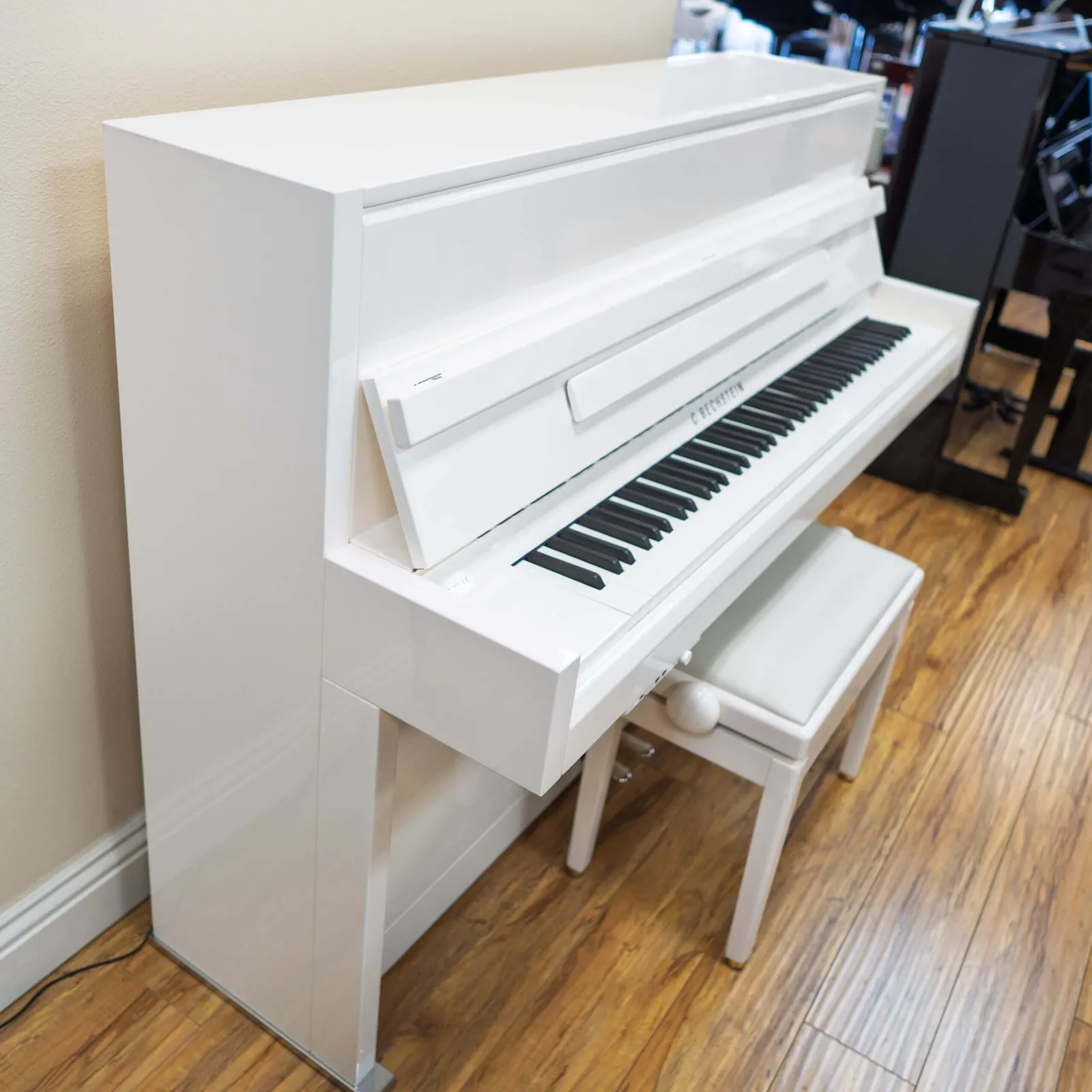 c bechstein residence series r2 upright piano white polish w vario system