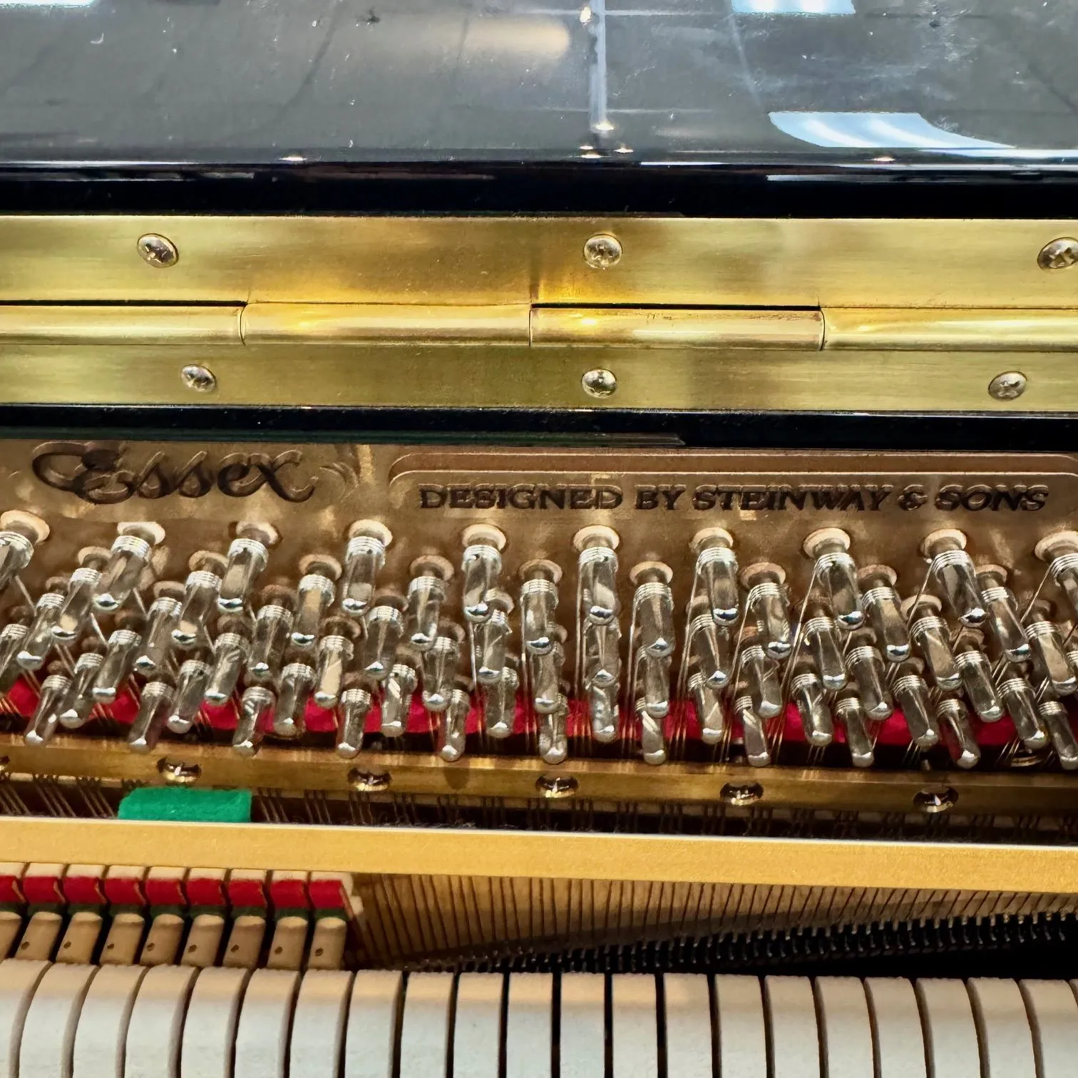 essex eup 111 upright studio piano ebony polish