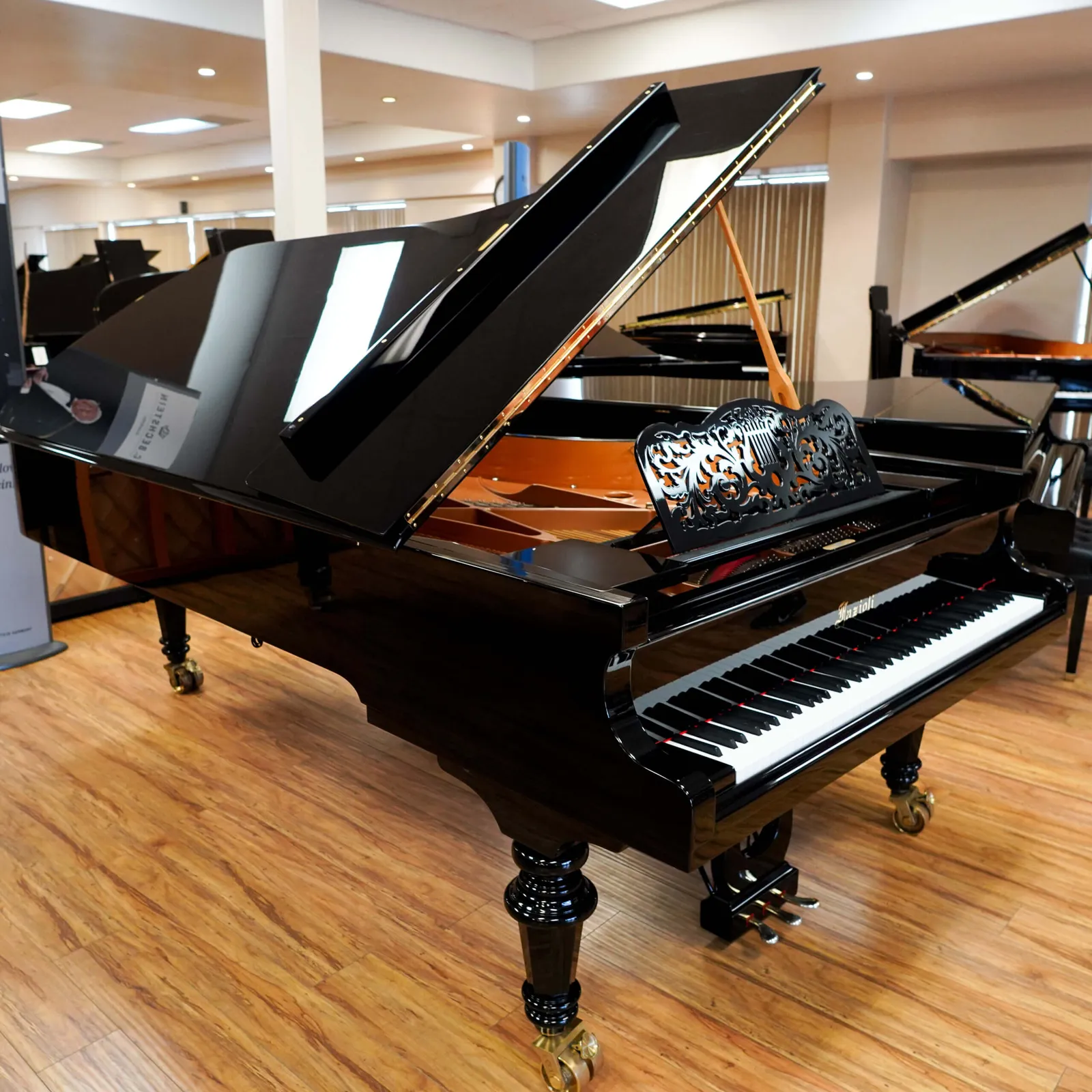 fazioli strauss f278 concert grand piano ebony polish