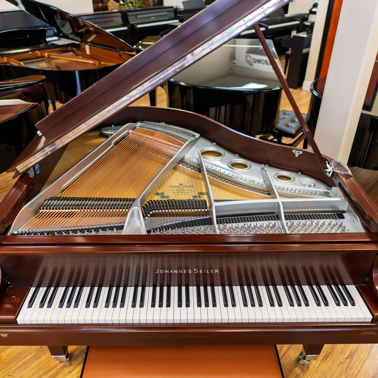 johannes seiler gs 150 nickel baby grand piano walnut satin finish