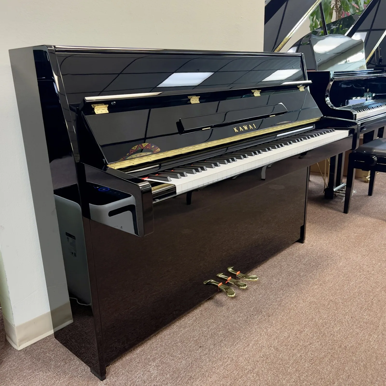 kawai k 15 atx3l upright piano ebony polish