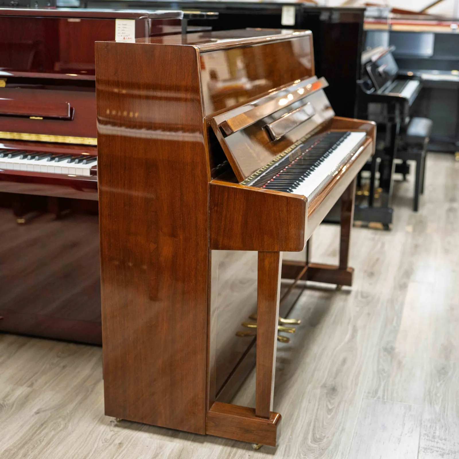 perzina gp112 upright piano walnut polish