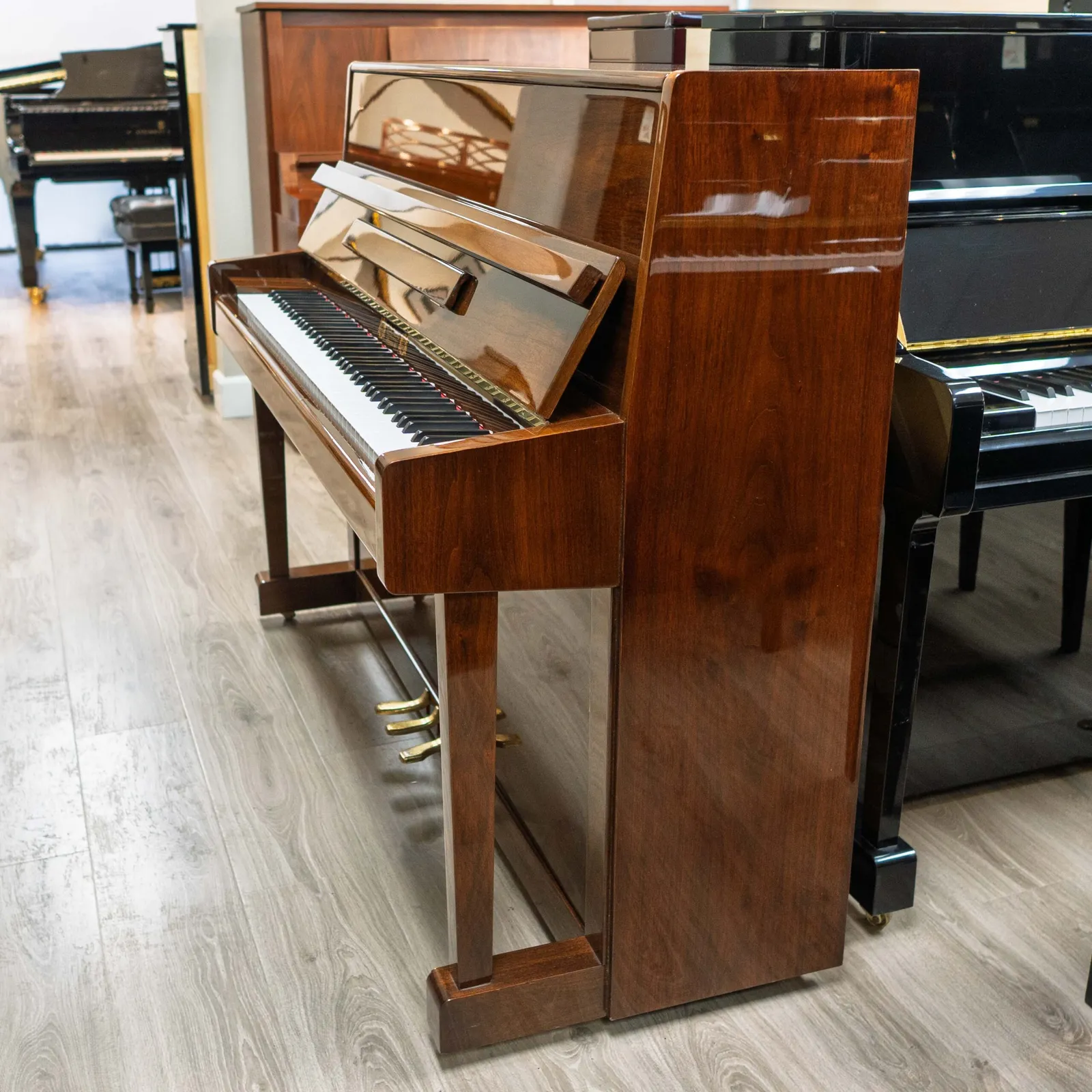 perzina gp112 upright piano walnut polish