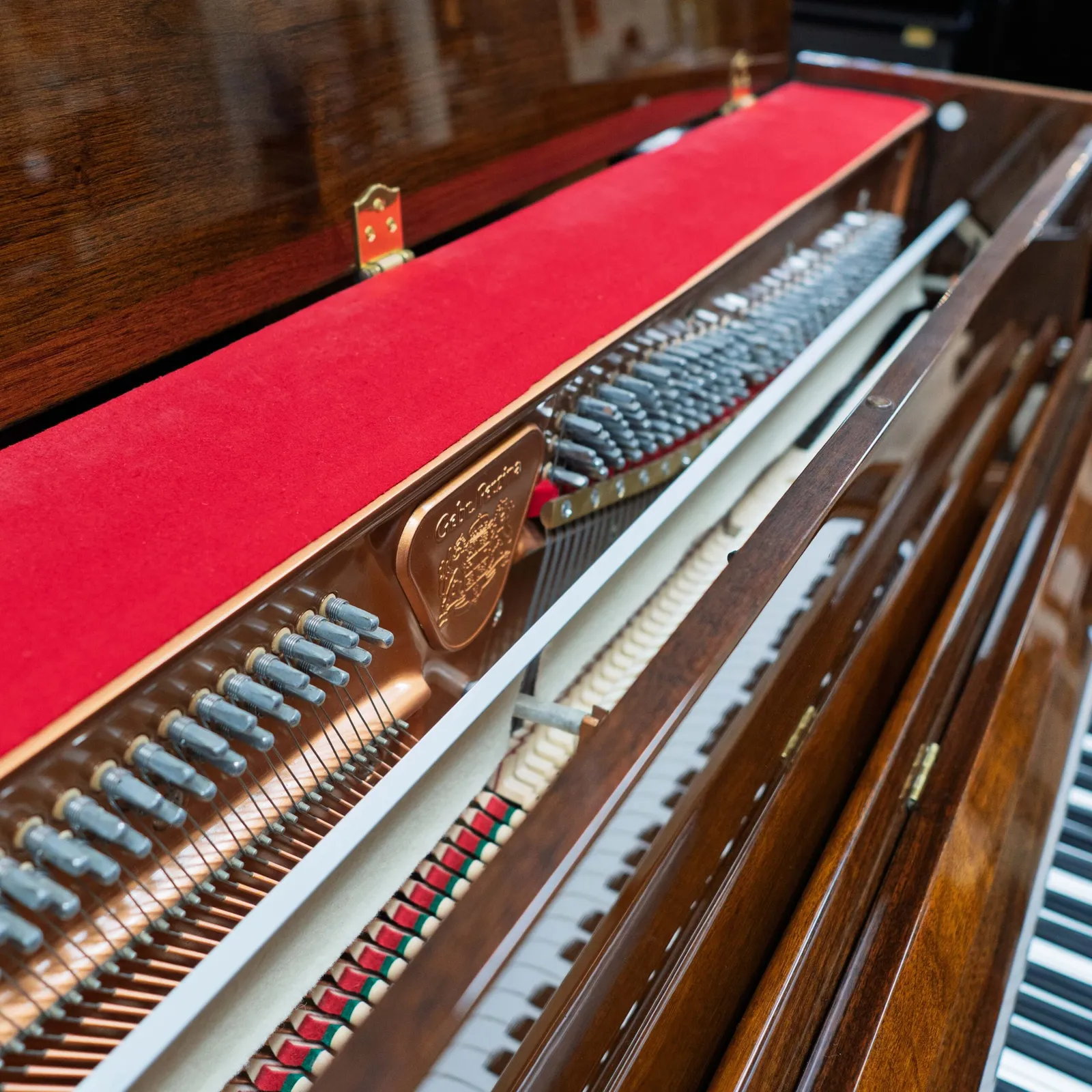perzina gp112 upright piano walnut polish