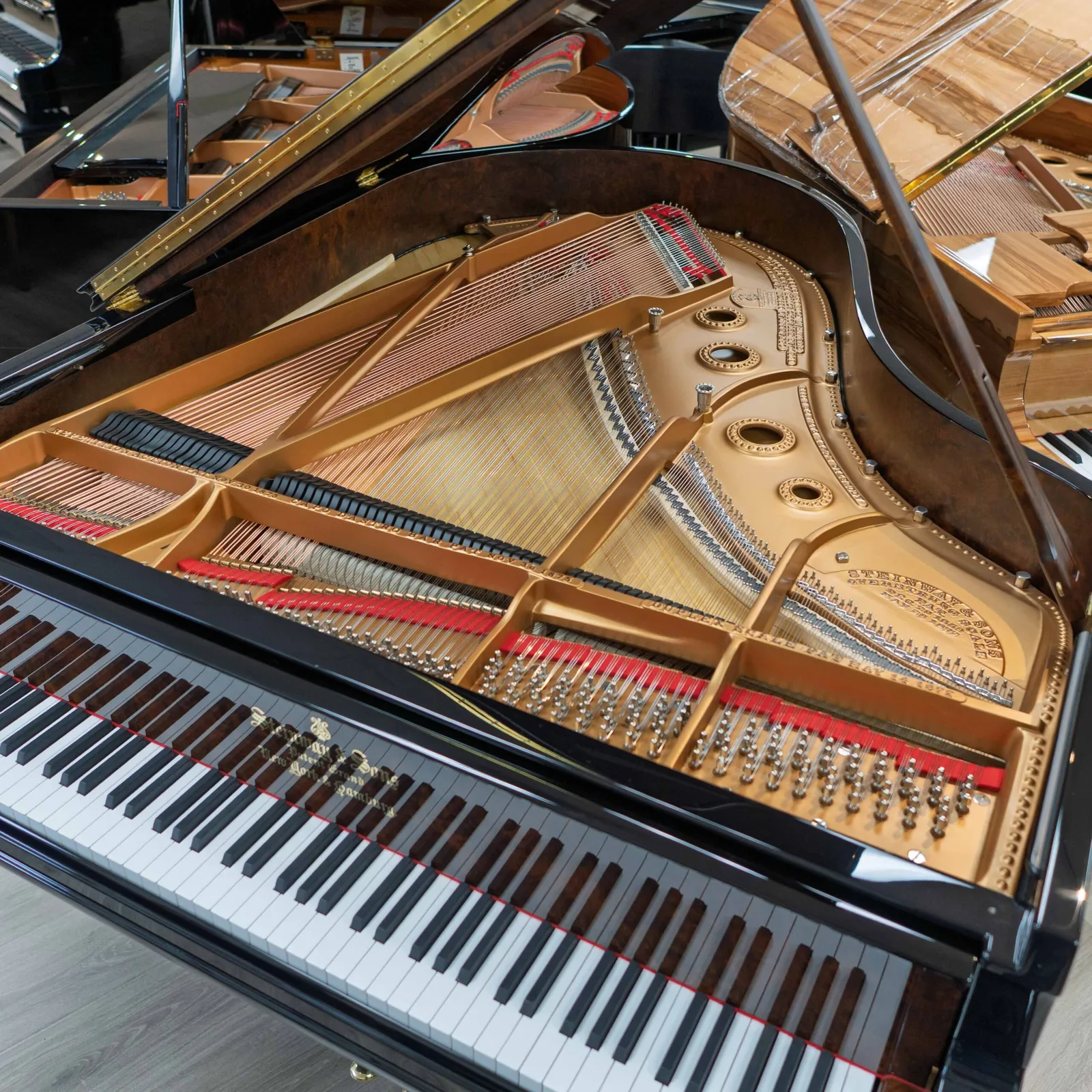 steinway sons model a victorian ebony polish w burl walnut