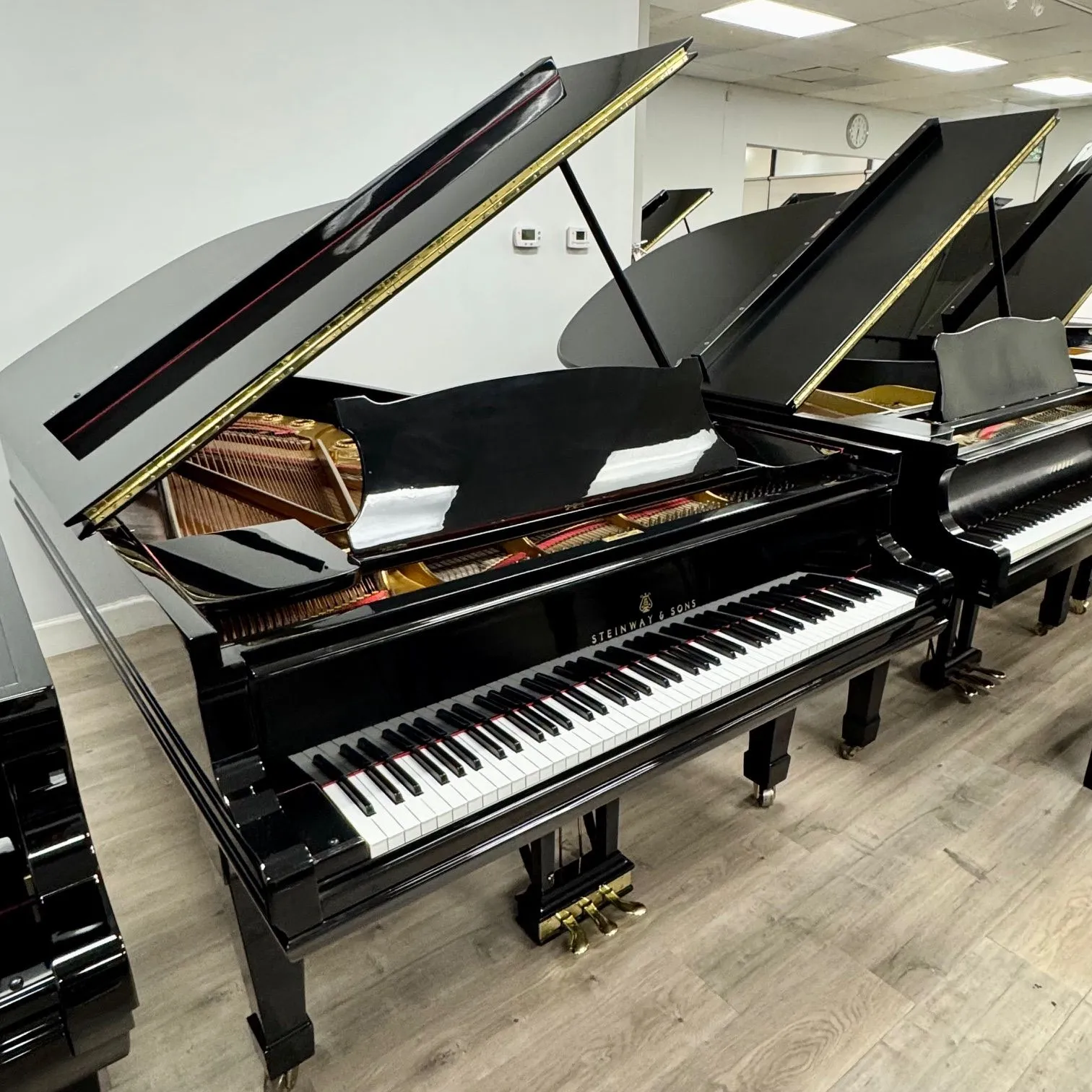 steinway sons model c semi concert grand piano ebony polish