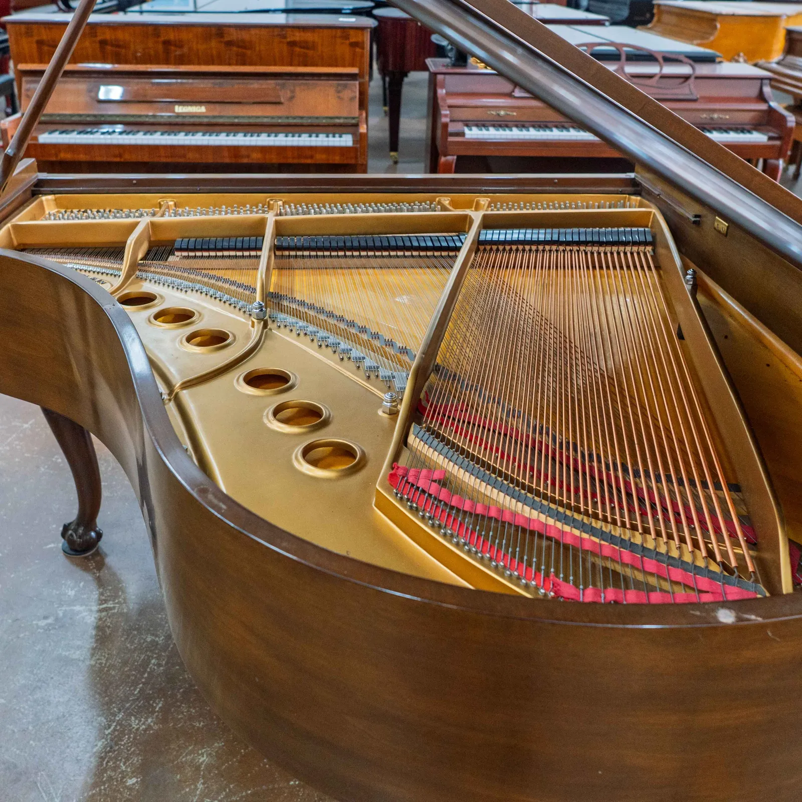 steinway sons model m grand piano chippendale design walnut satin finish