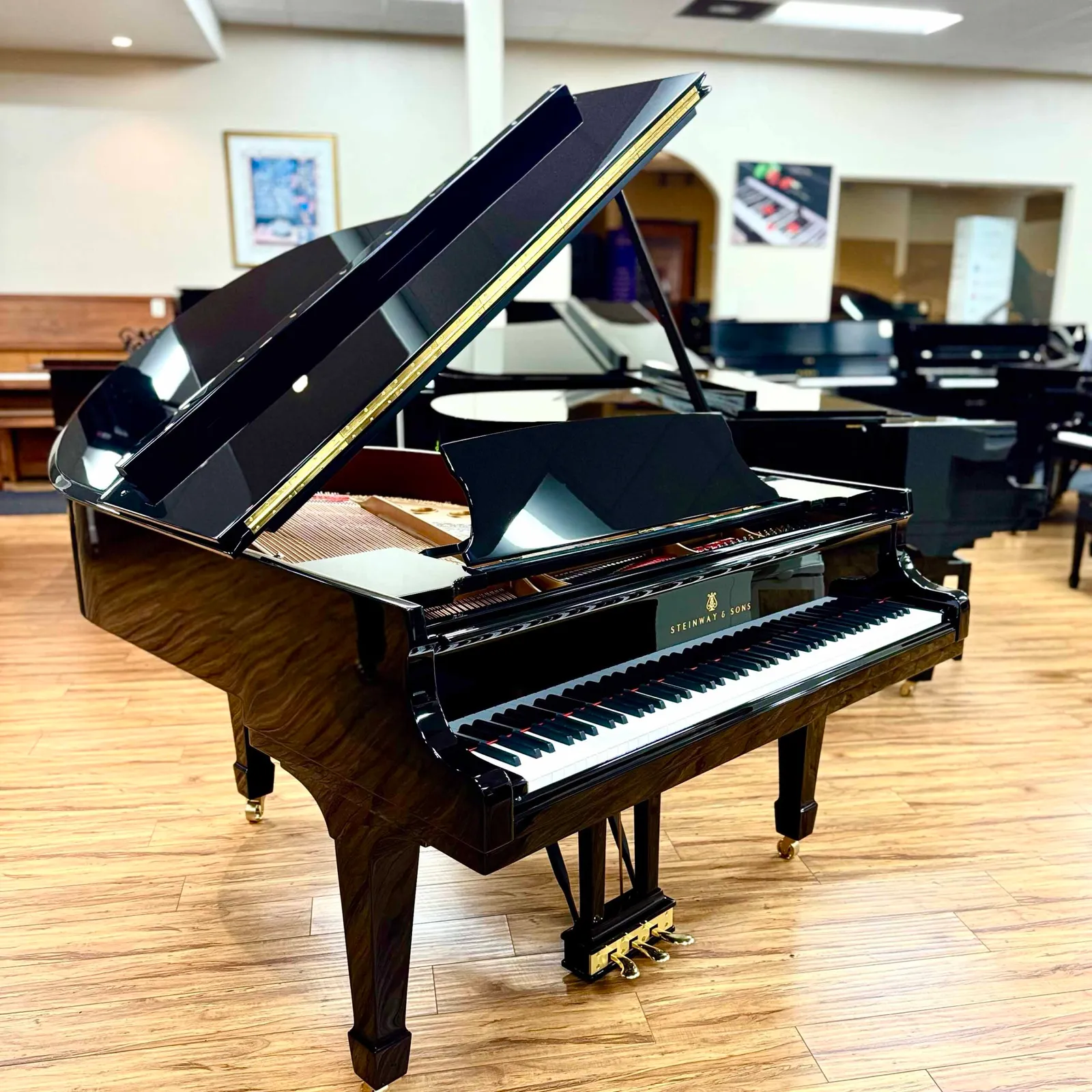 steinway sons model m grand piano ebony polish