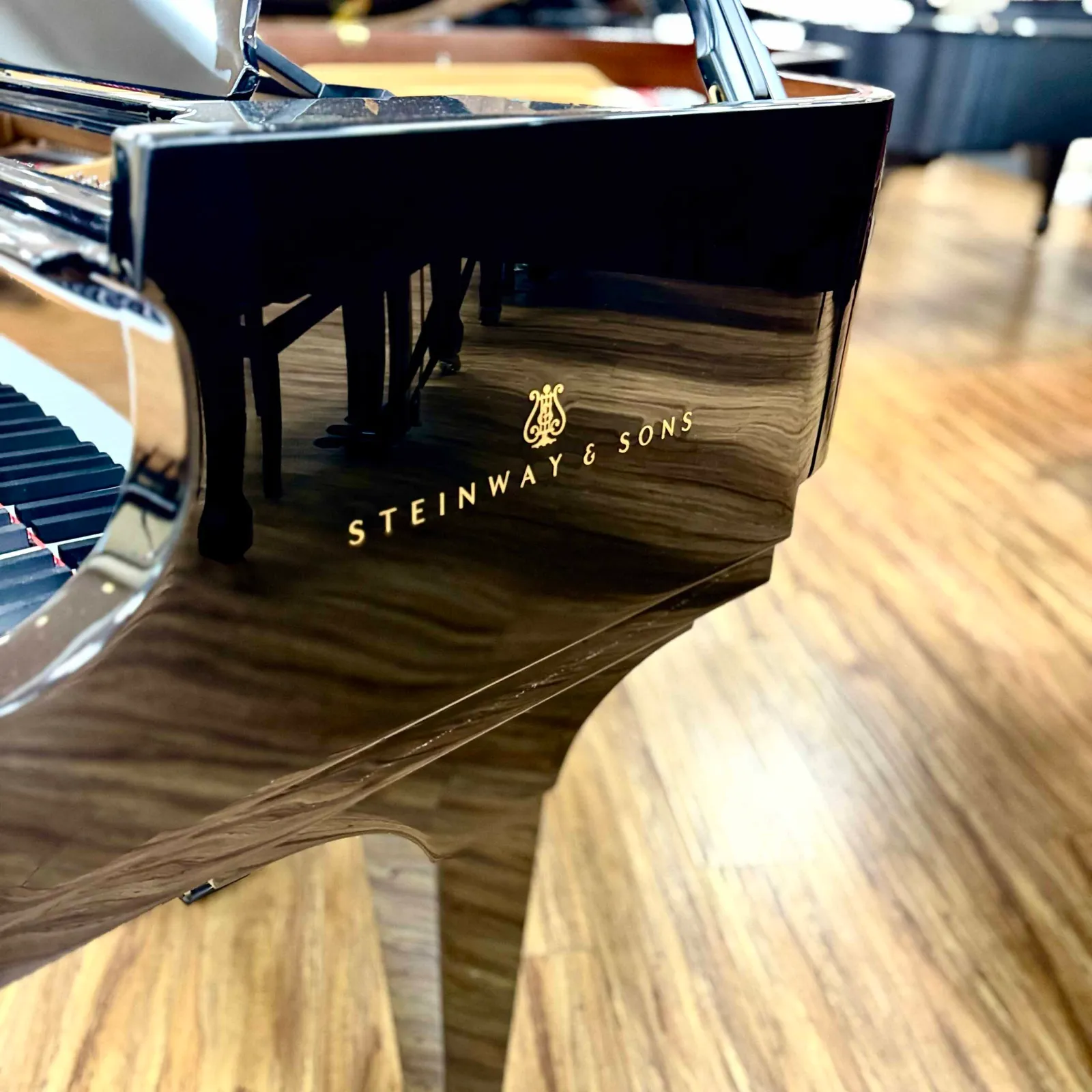 steinway sons model m grand piano ebony polish