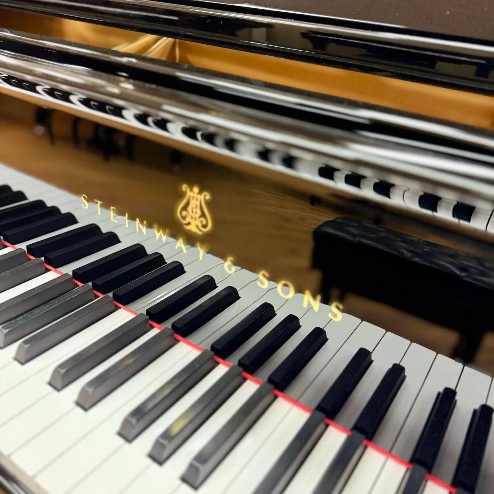 steinway sons model m grand piano ebony polish