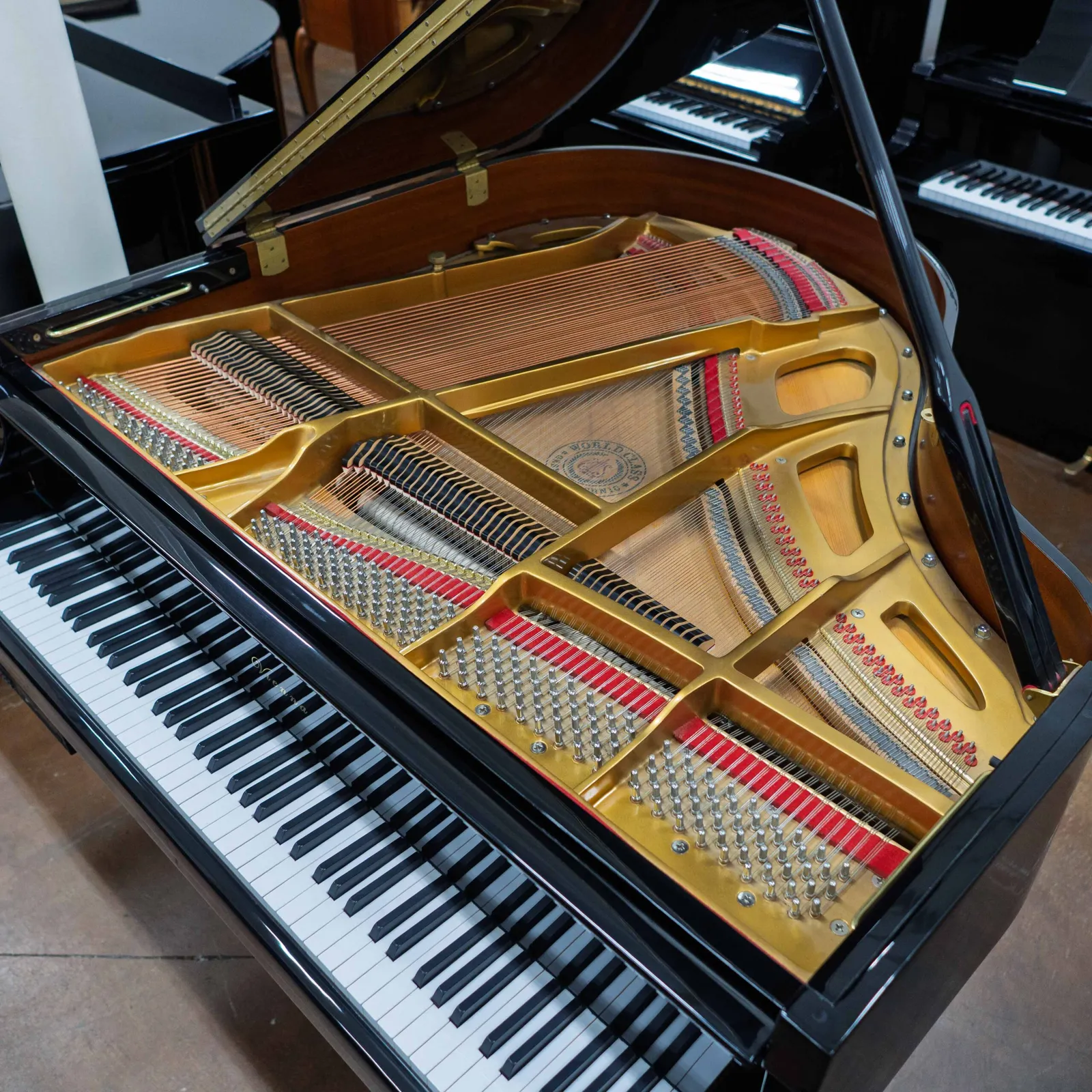 vienna vg149 baby grand piano w qrs player system ebony polish