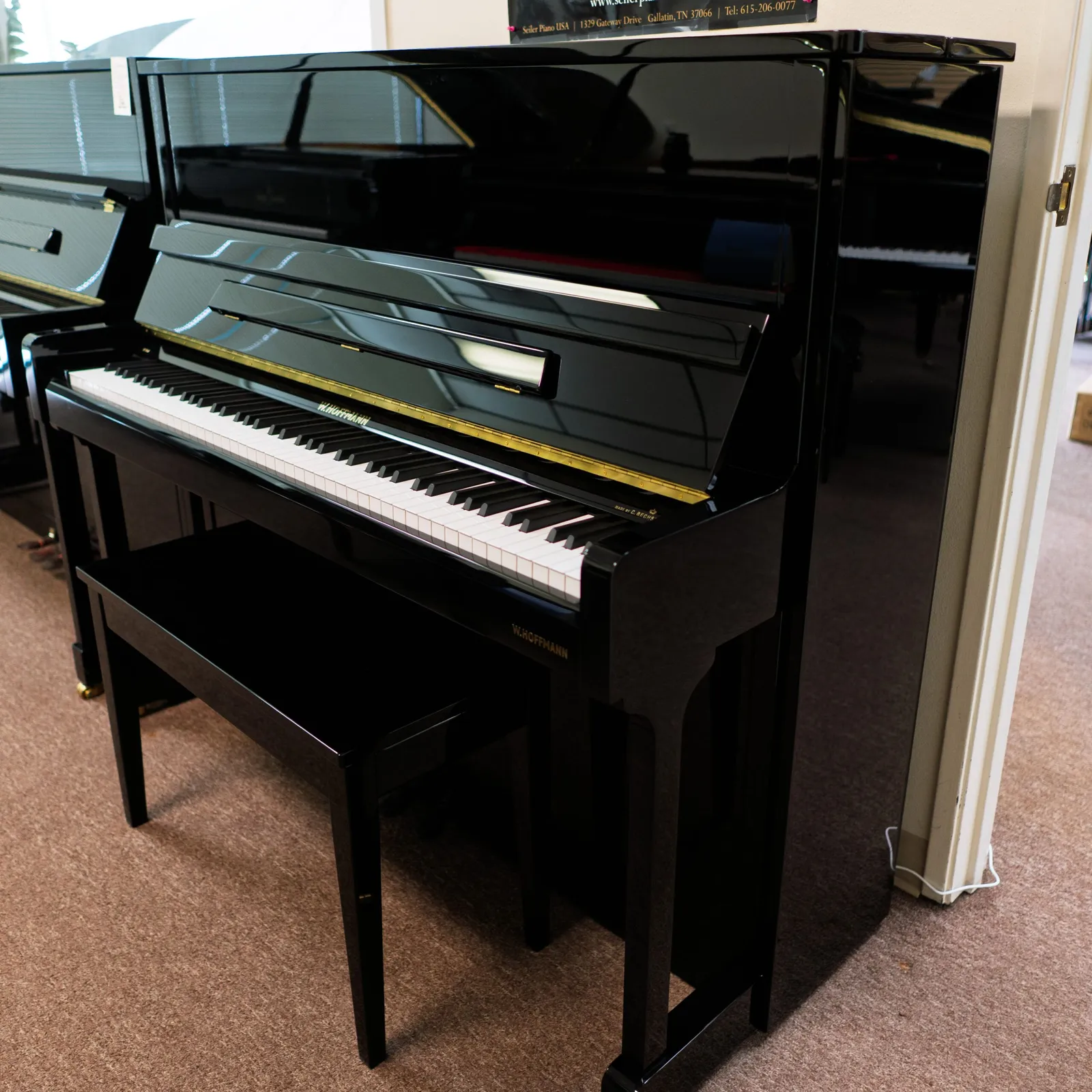 w hoffmann vision v 126 upright piano ebony polish