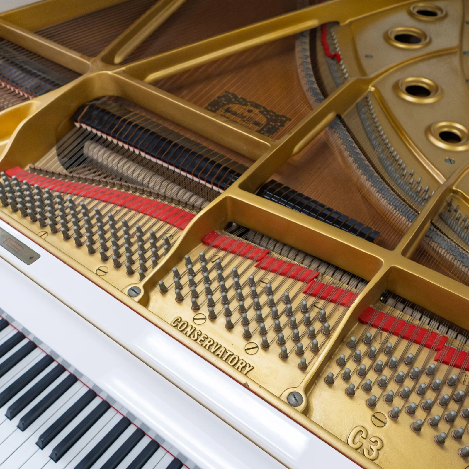 yamaha c3 grand piano white polish