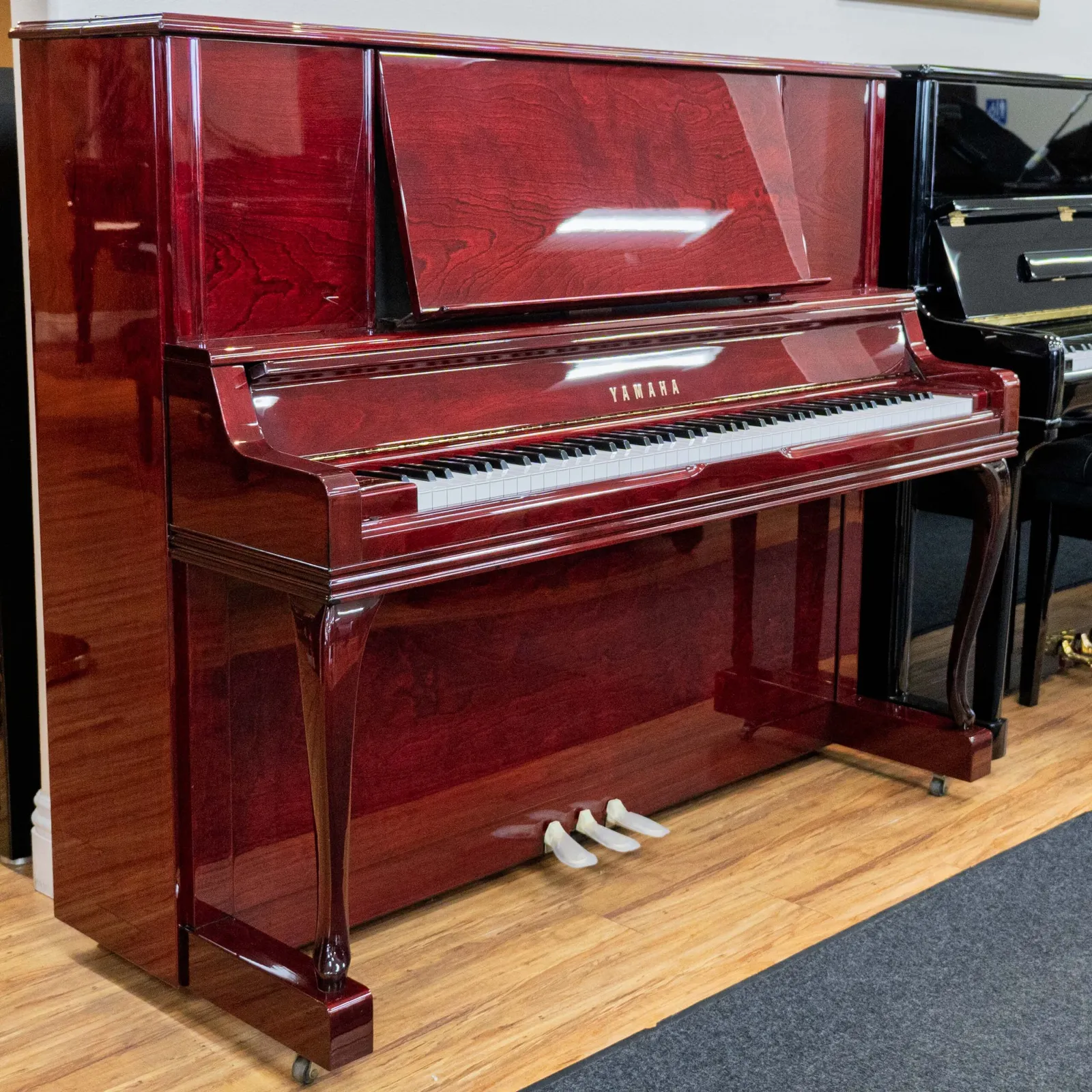 yamaha wx3abic professional upright piano polished burgundy mahogany