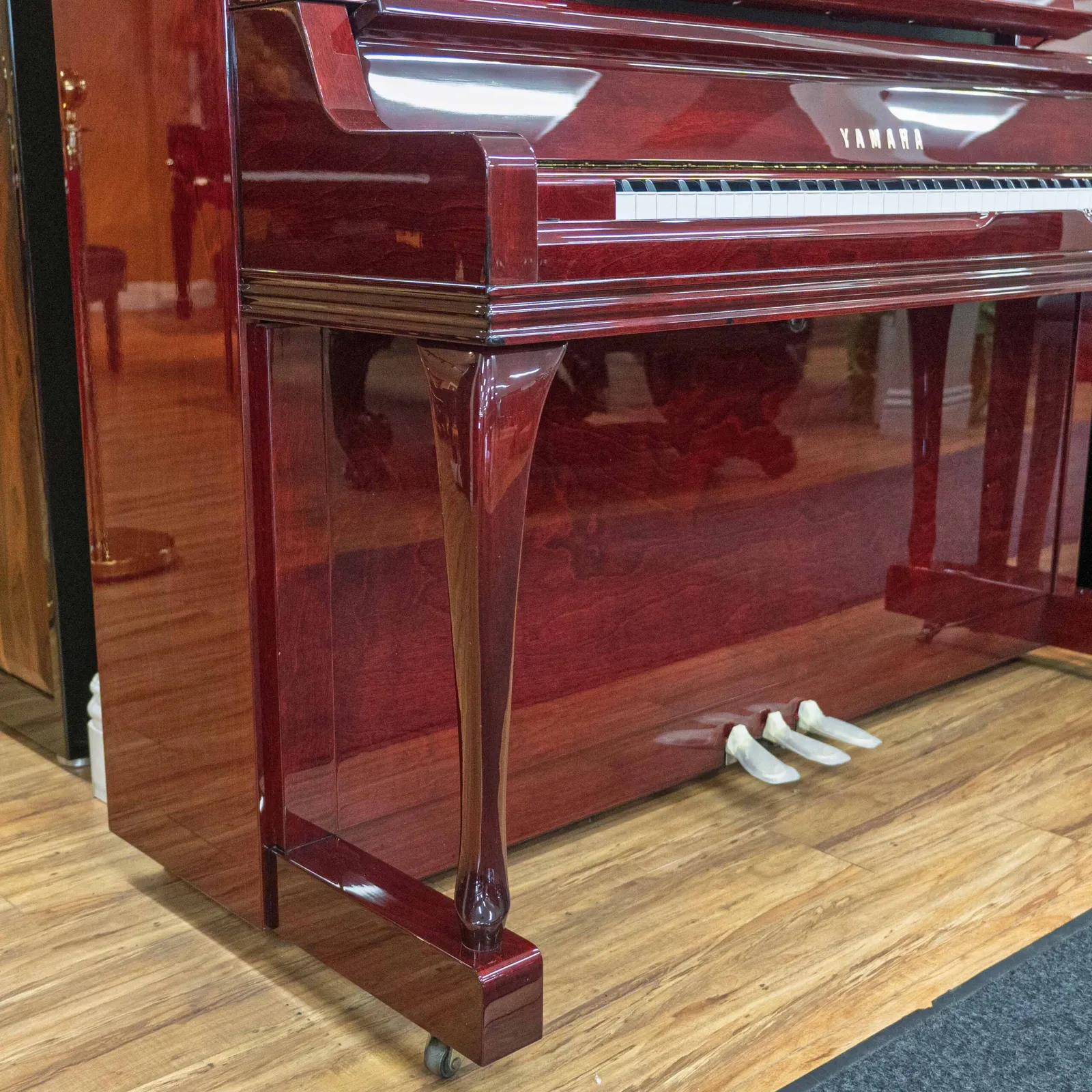 yamaha wx3abic professional upright piano polished burgundy mahogany