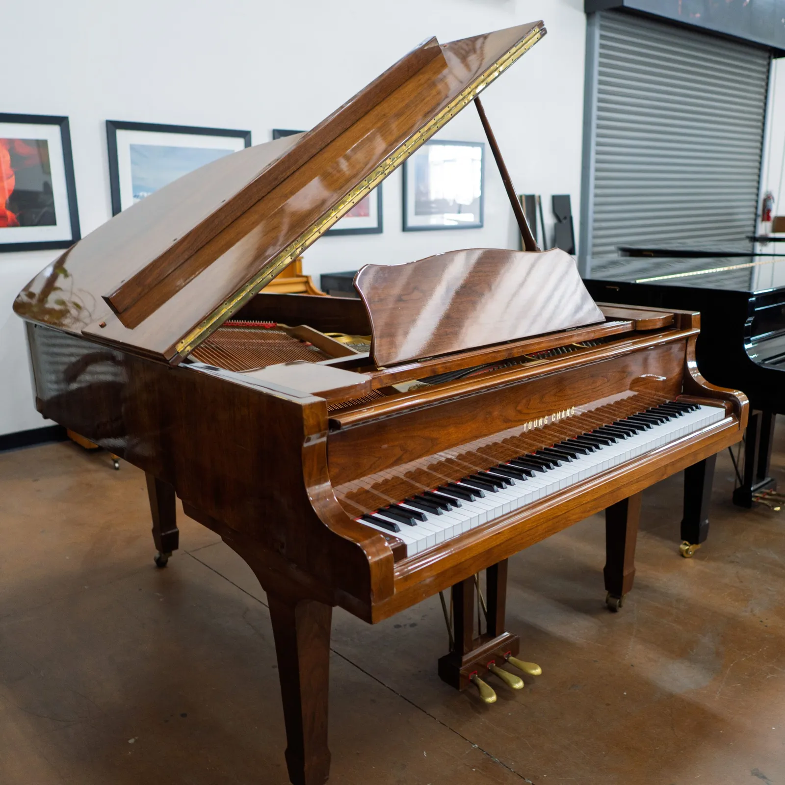 young chang g 185 grand piano walnut polish